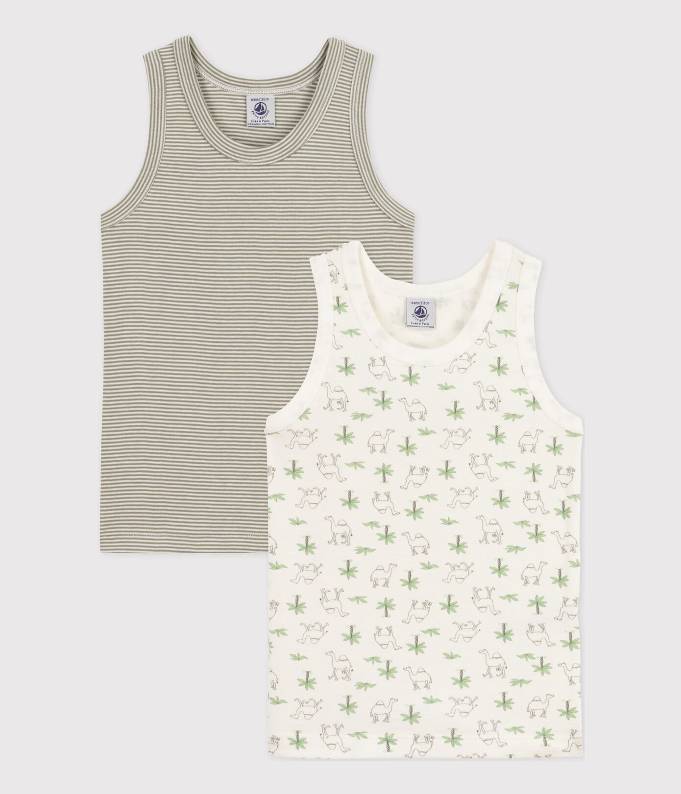 Lot de 2 débardeurs dromadaires en coton petit garon