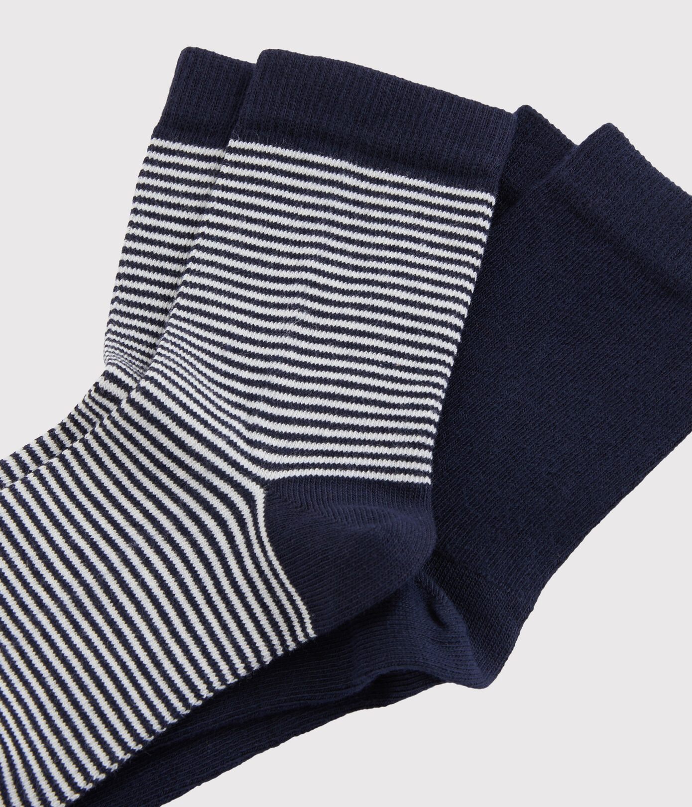 2 paires de chaussettes en coton milleraies enfant