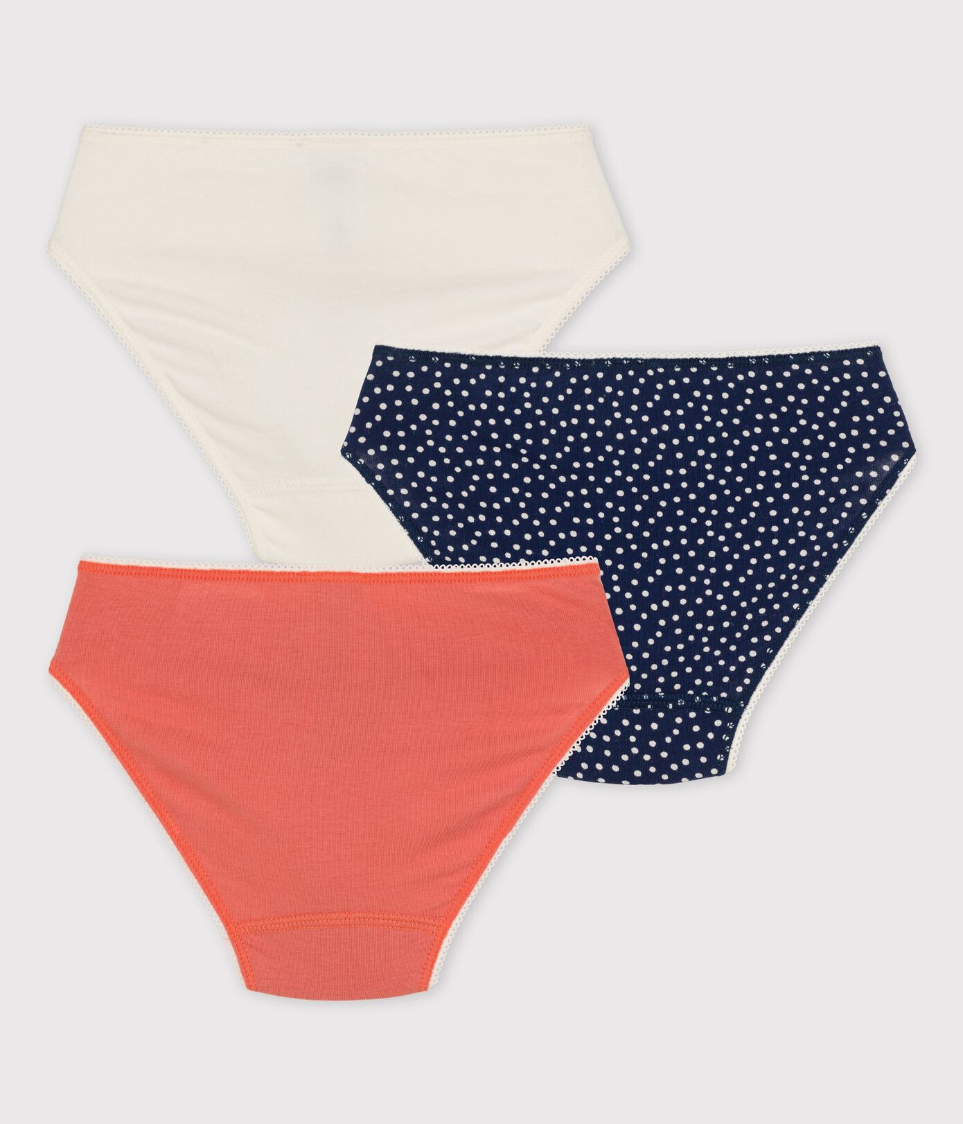 Lot de 3 culottes à pois petite fille en coton et élasthanne