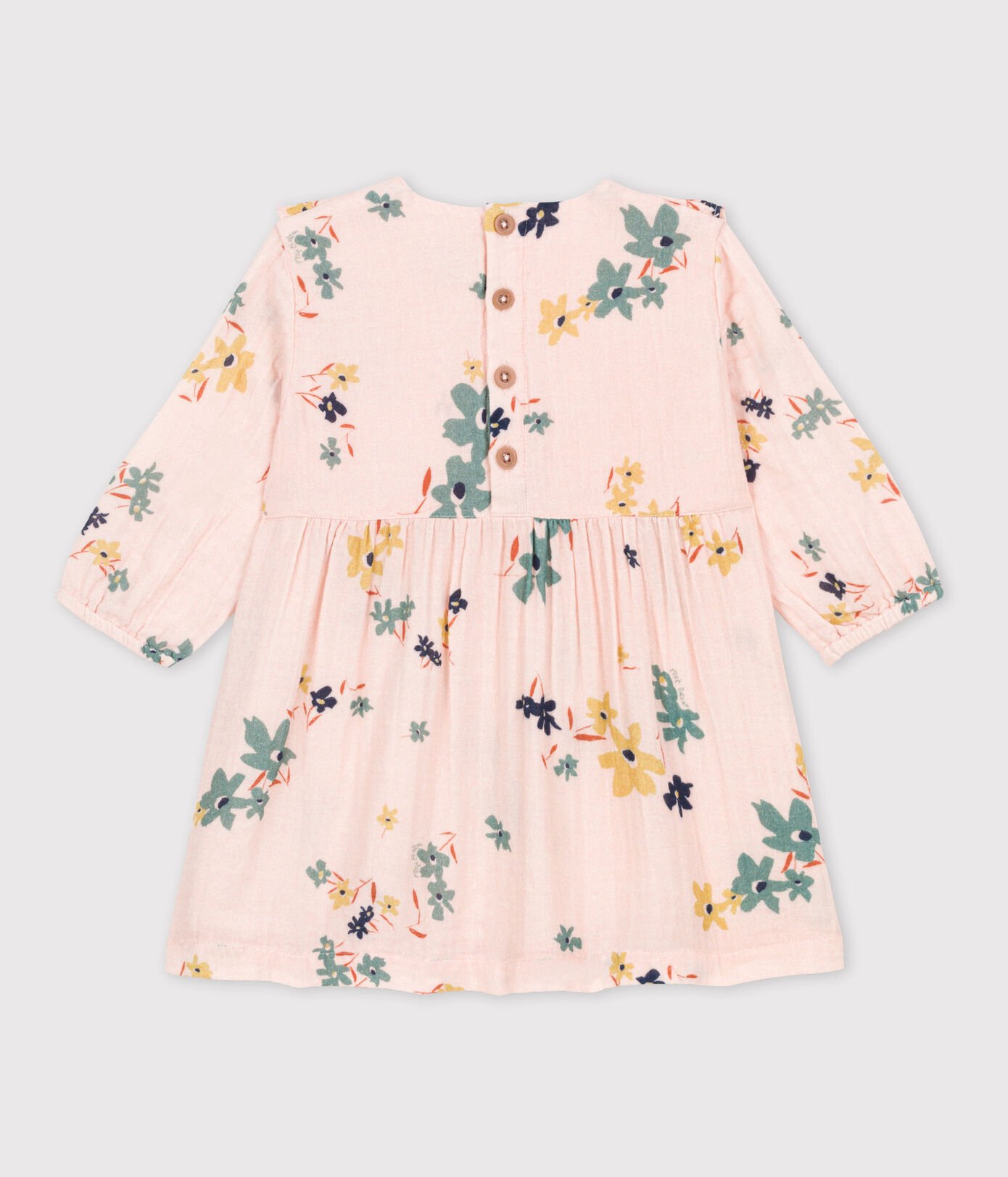 Robe manches longues bébé en gaze de coton imprimée