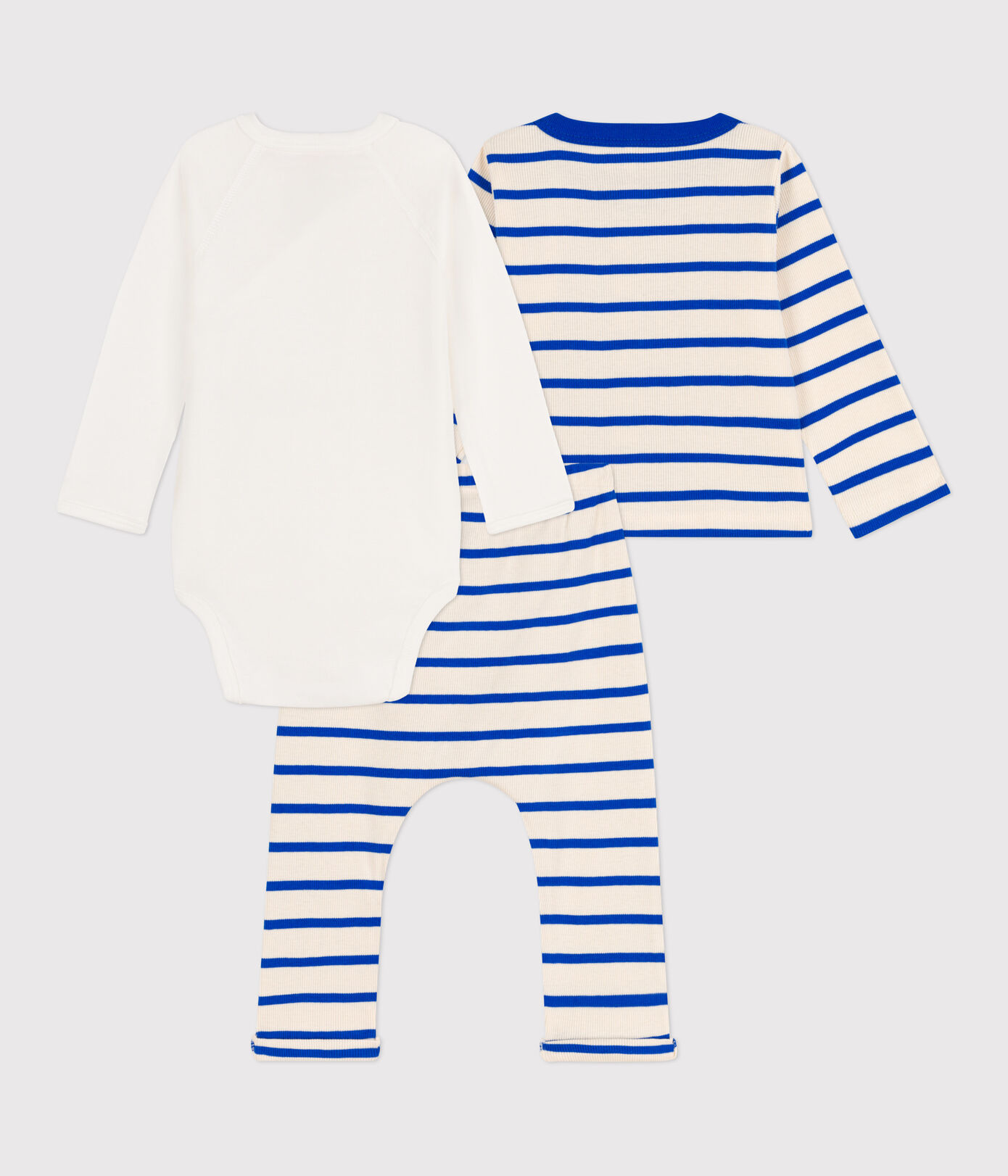 Ensemble à rayure marinière en coton bébé