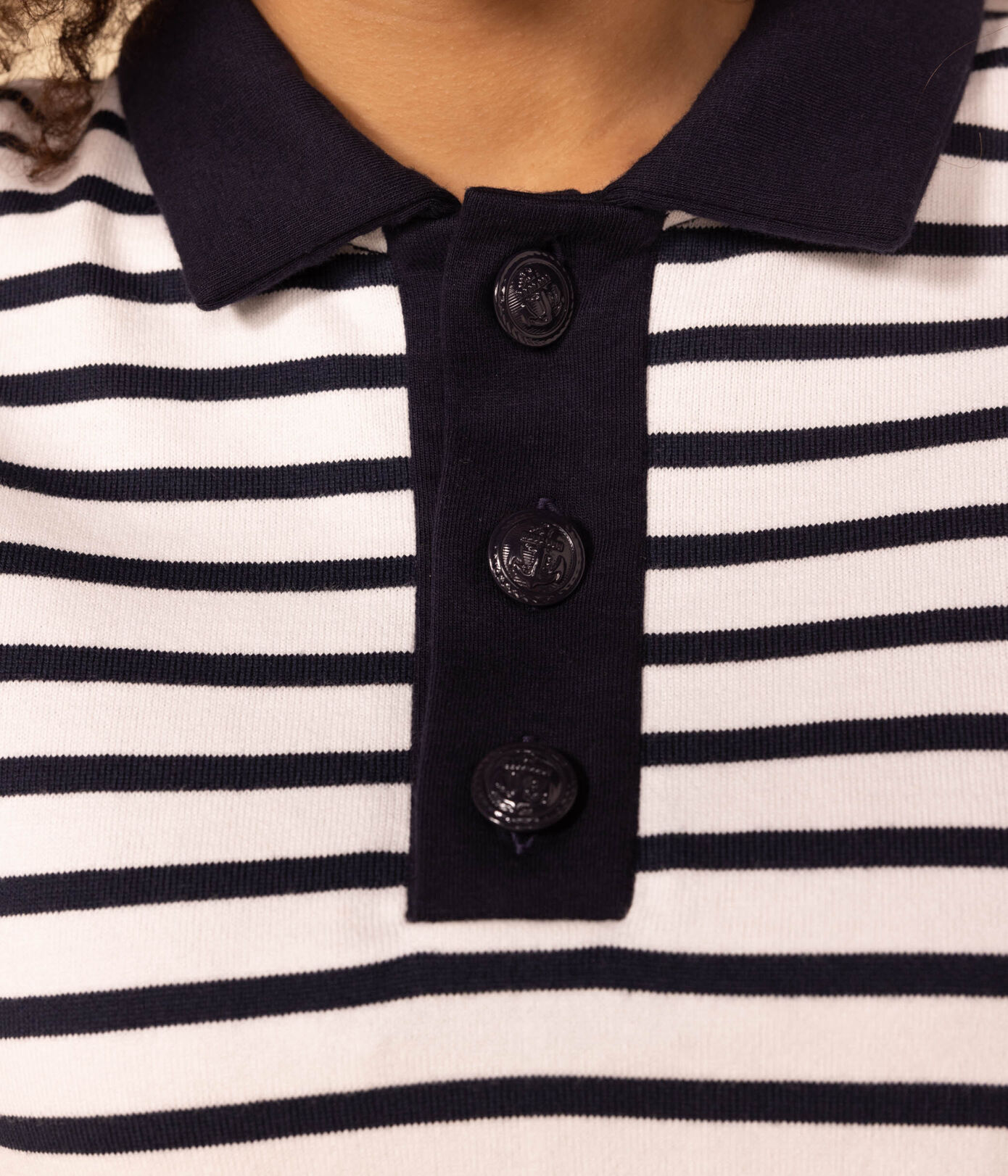 Marinière polo en coton Femme