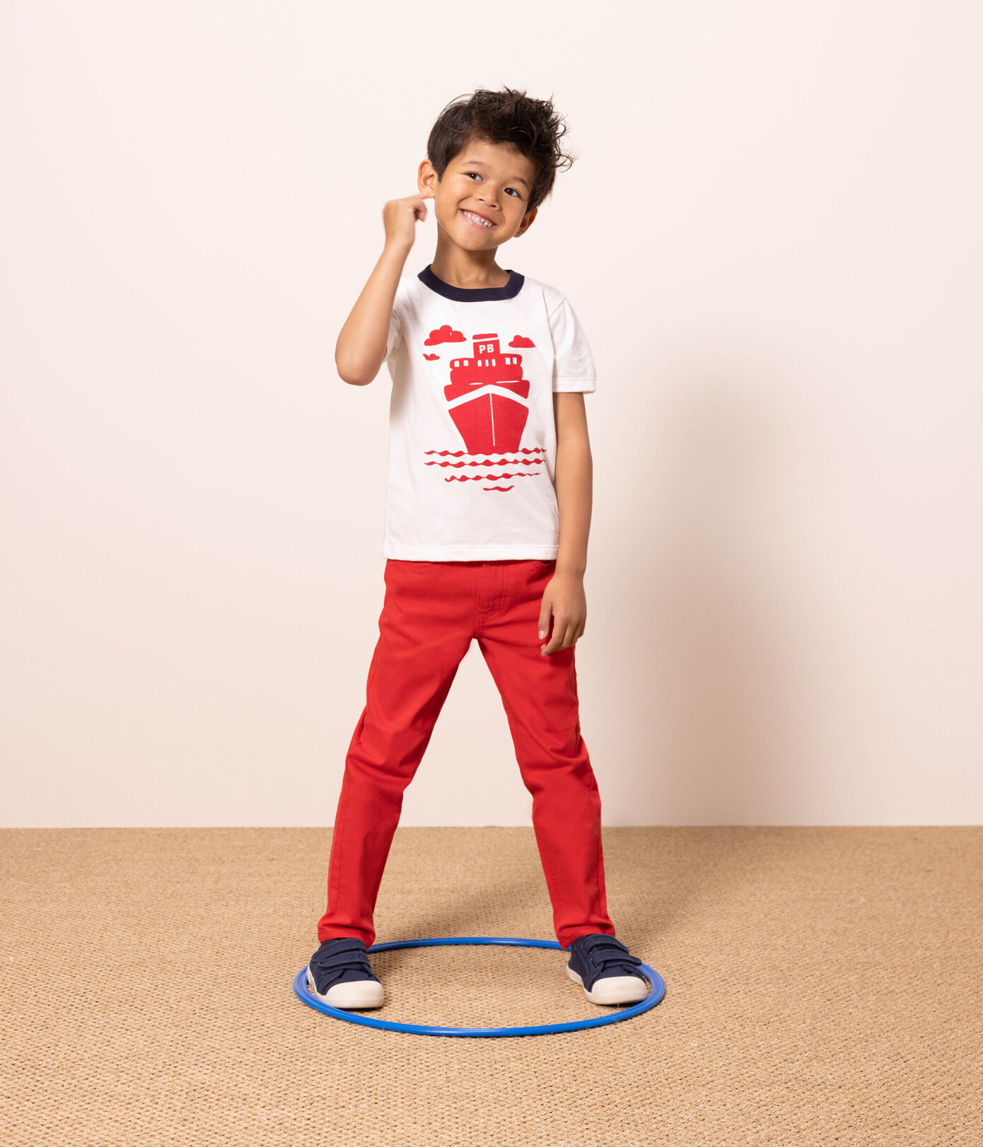 Tee-shirt manches courtes en coton enfant garon