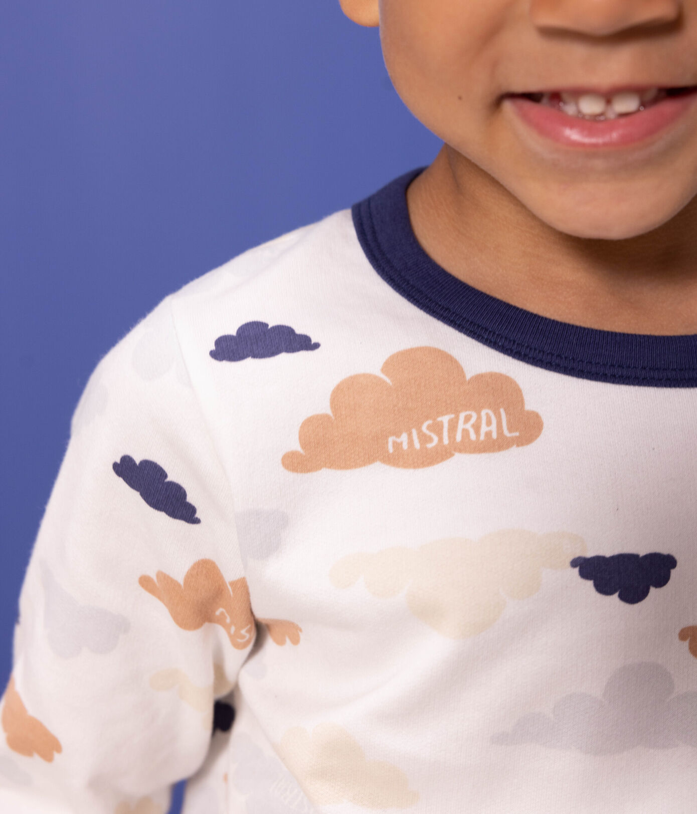 Pyjama nuages en molleton petite fille/petit garon