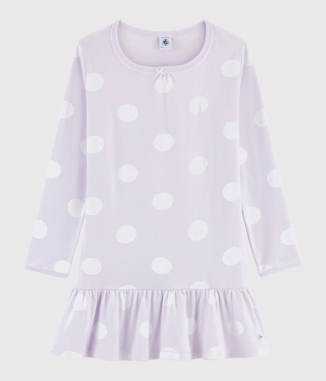 Chemise de nuit à pois petite fille en cte