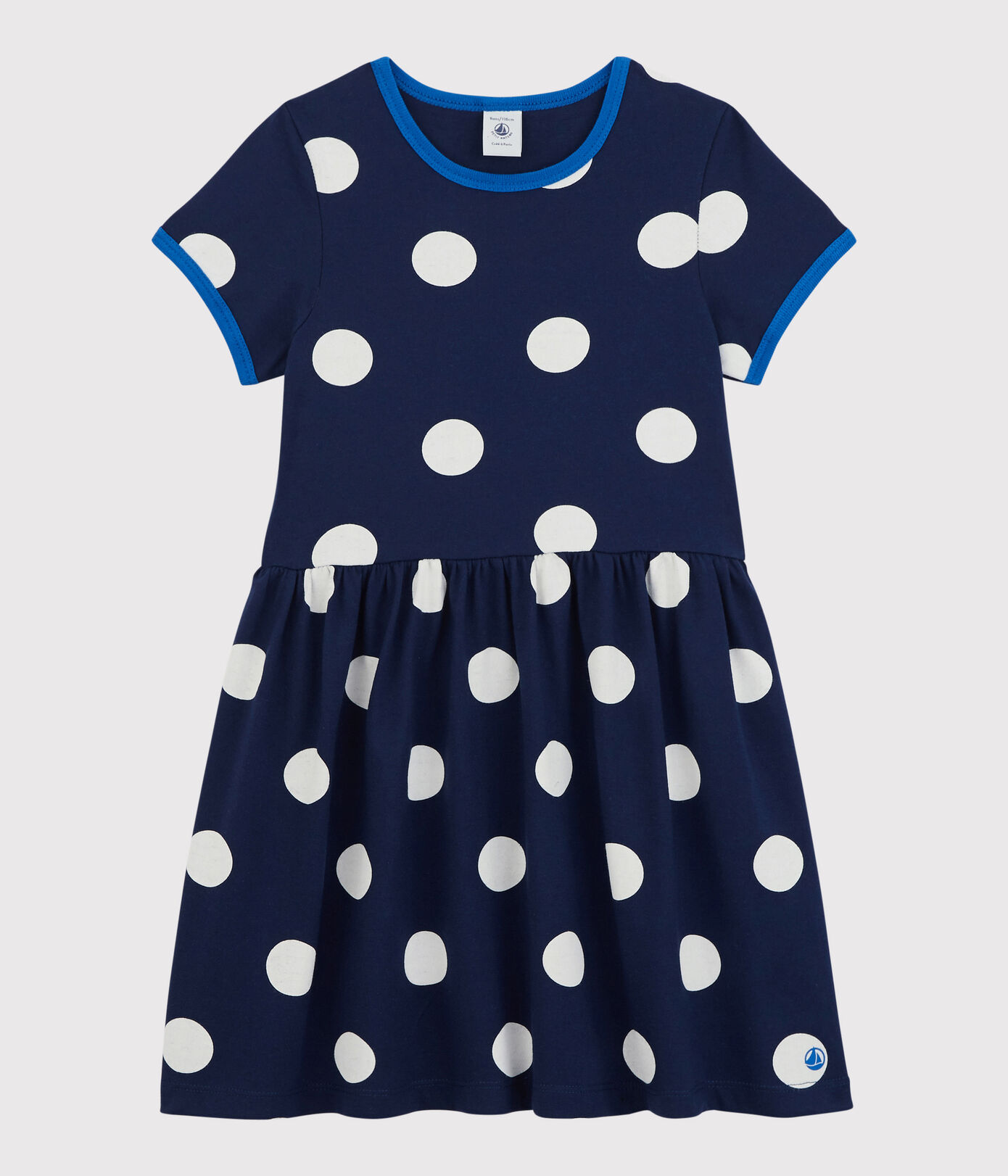 Robe manches courtes en coton enfant fille