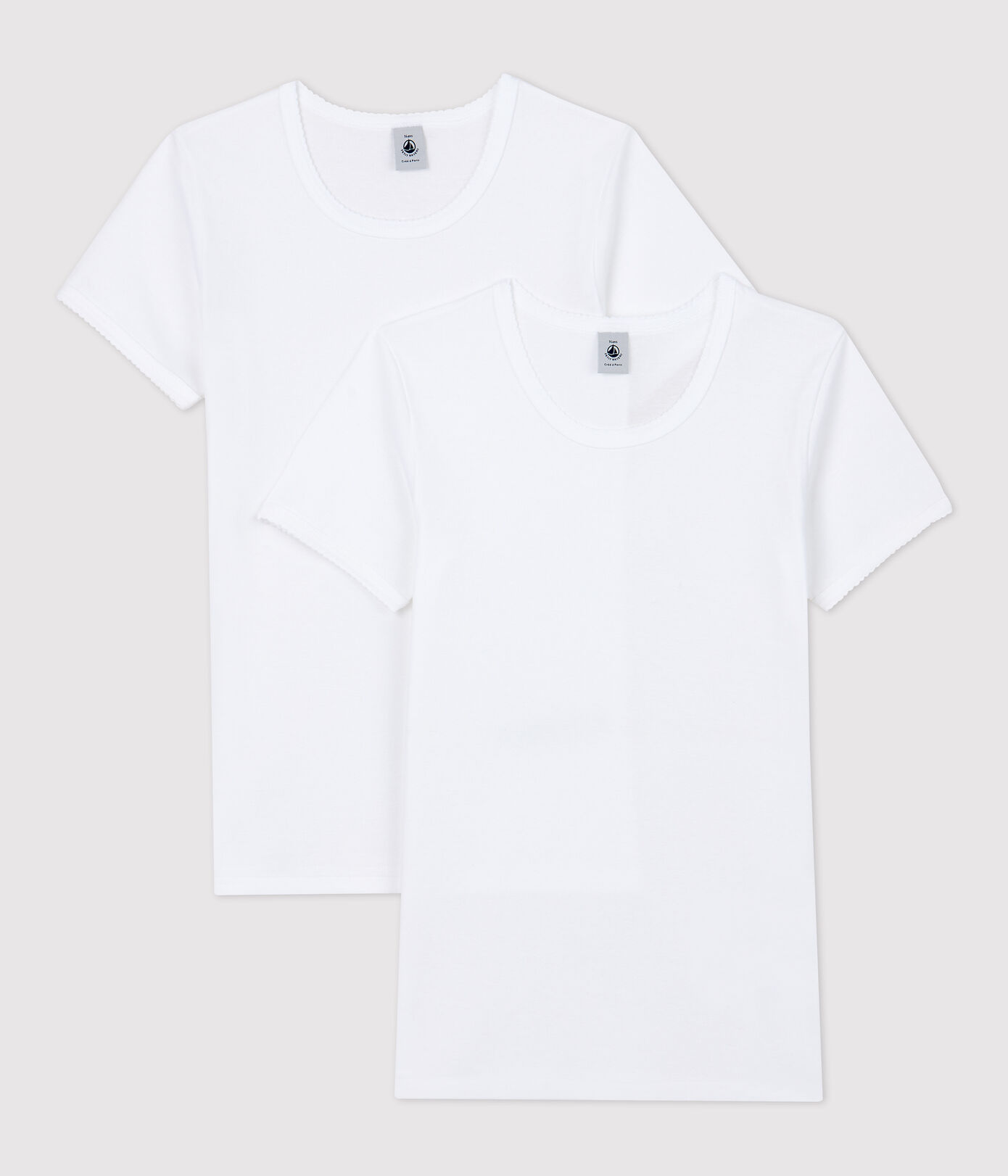 Lot de 2 tee-shirts courtes blancs fille