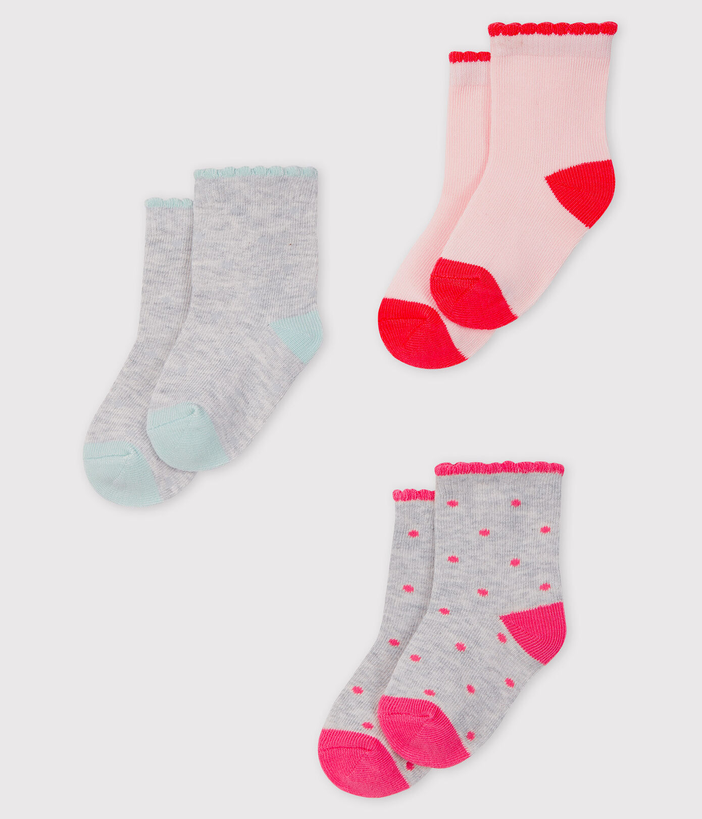 Lot de 3 paires de chaussettes bébé fille