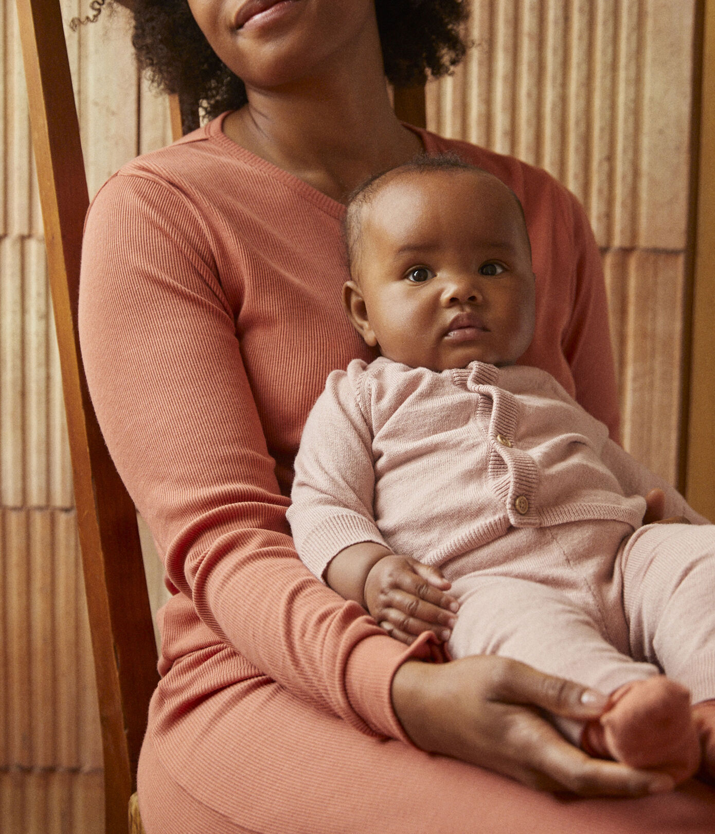 Ensemble 2 pièces bébé en tricot laine et coton