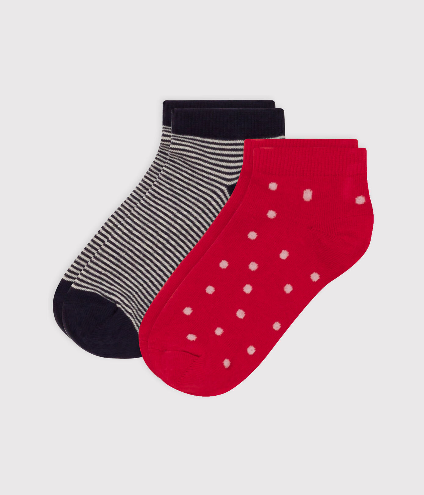 Lot de 2 paires de chaussettes pois en jersey de coton enfants