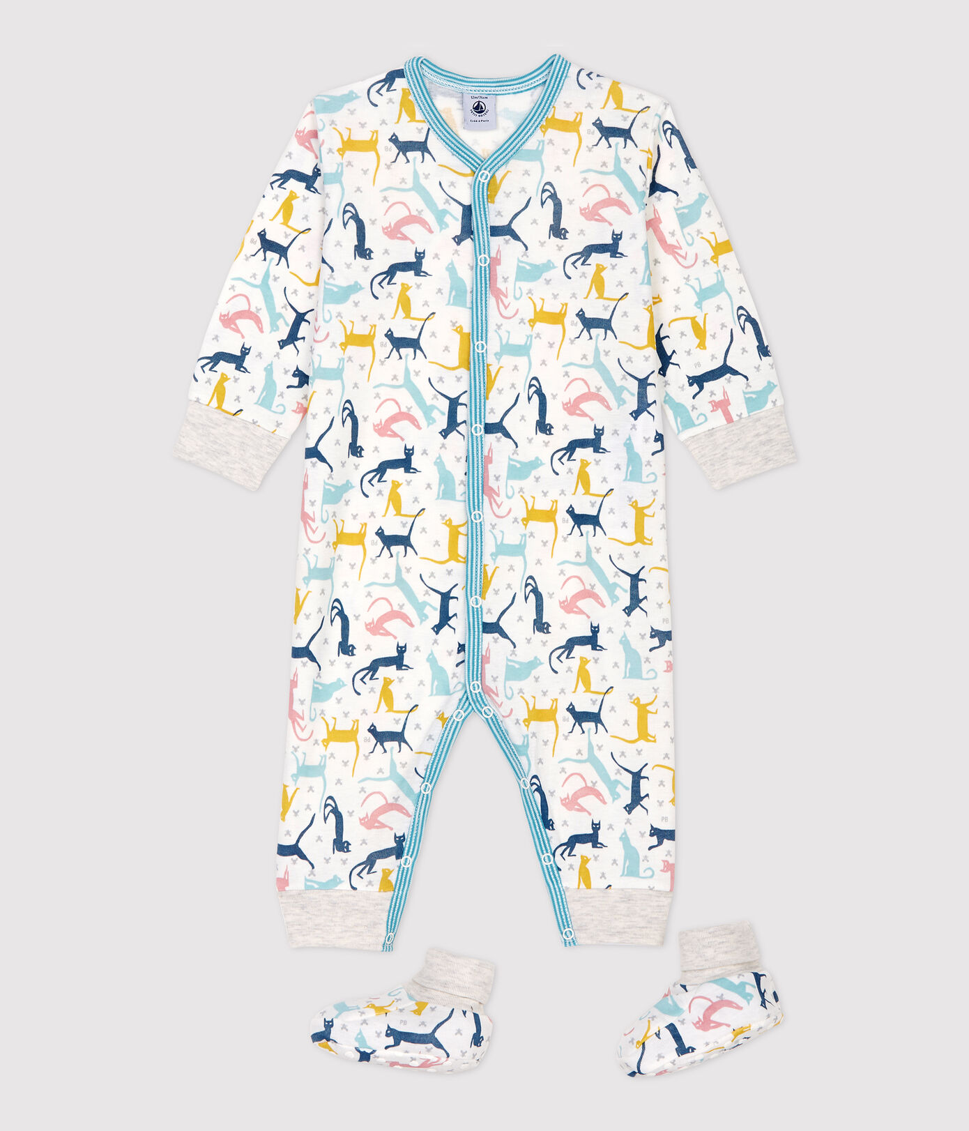 Ensemble nuit chats bébé en coton et lyocell