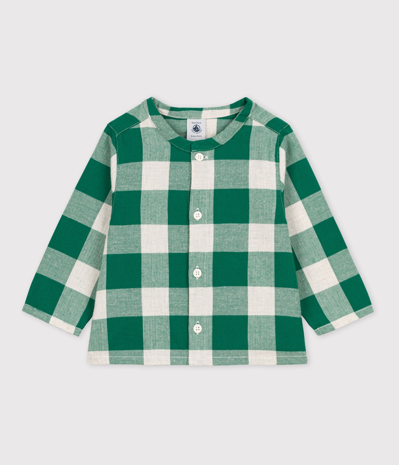 Chemise manches longues bébé à carreaux en flanelle