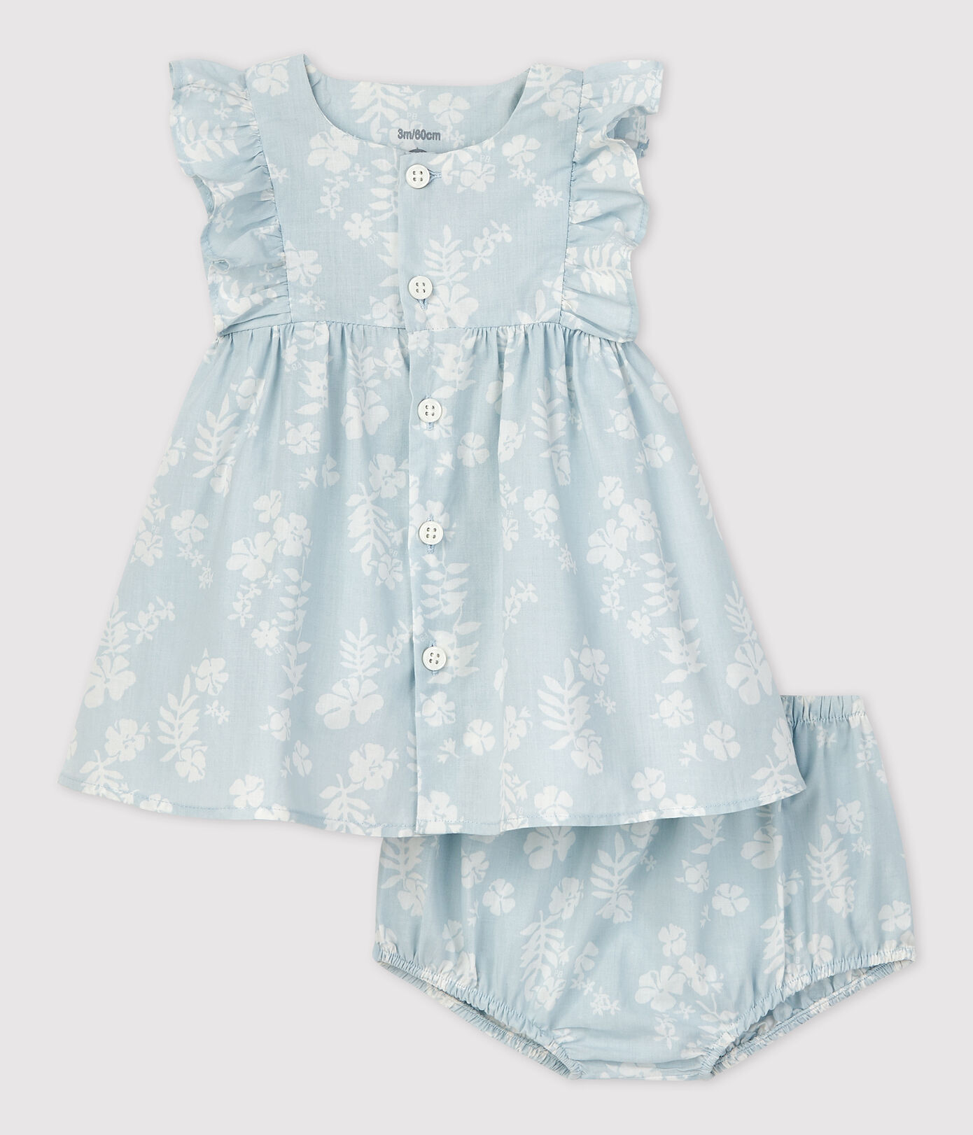 Robe avec bloomer imprimé Hawa en popeline bio bébé