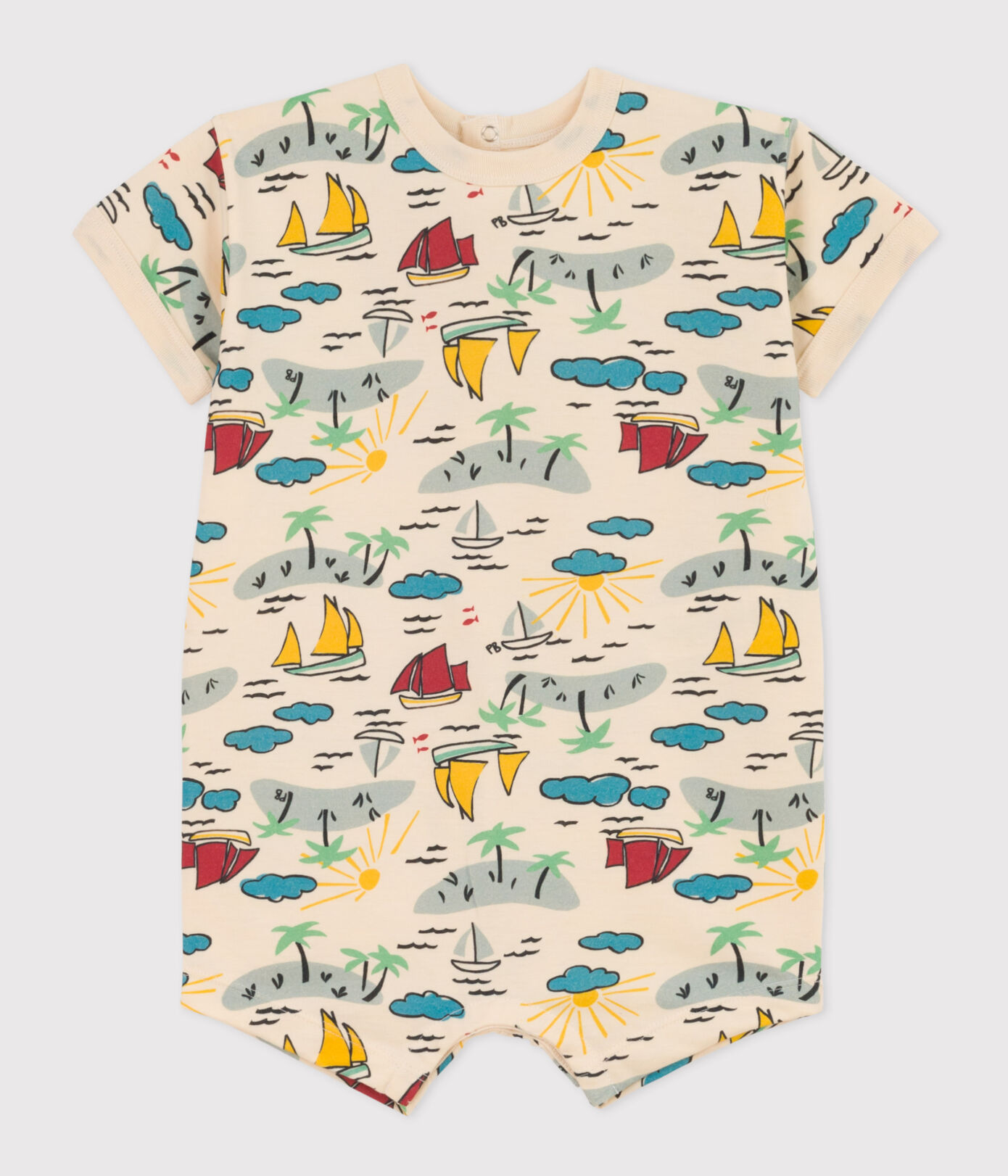 Combinaison courte bébé en jersey imprimé