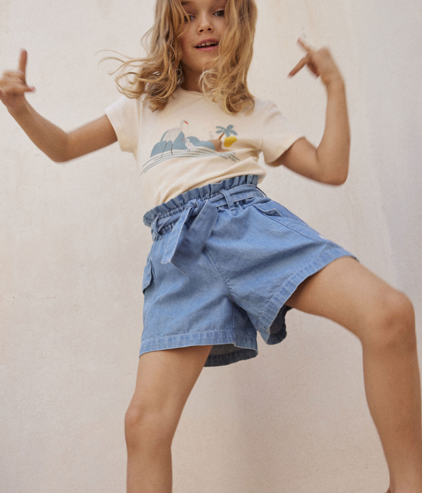 Short en denim enfant fille