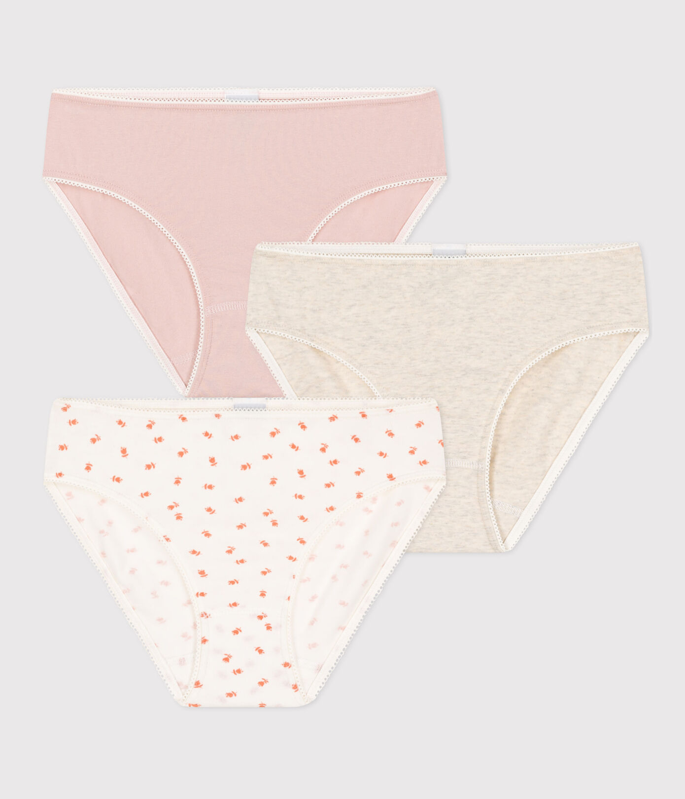 Lot de 3 culottes fleur en coton et élasthanne fille