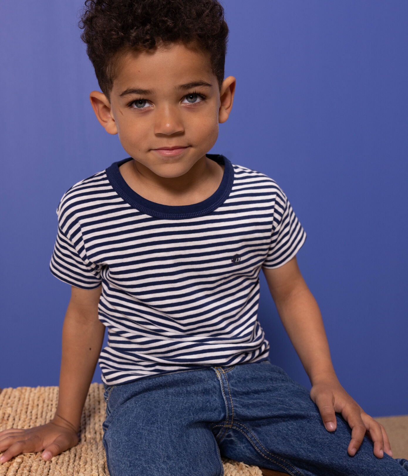 Tee-shirt rayé en coton enfant garon
