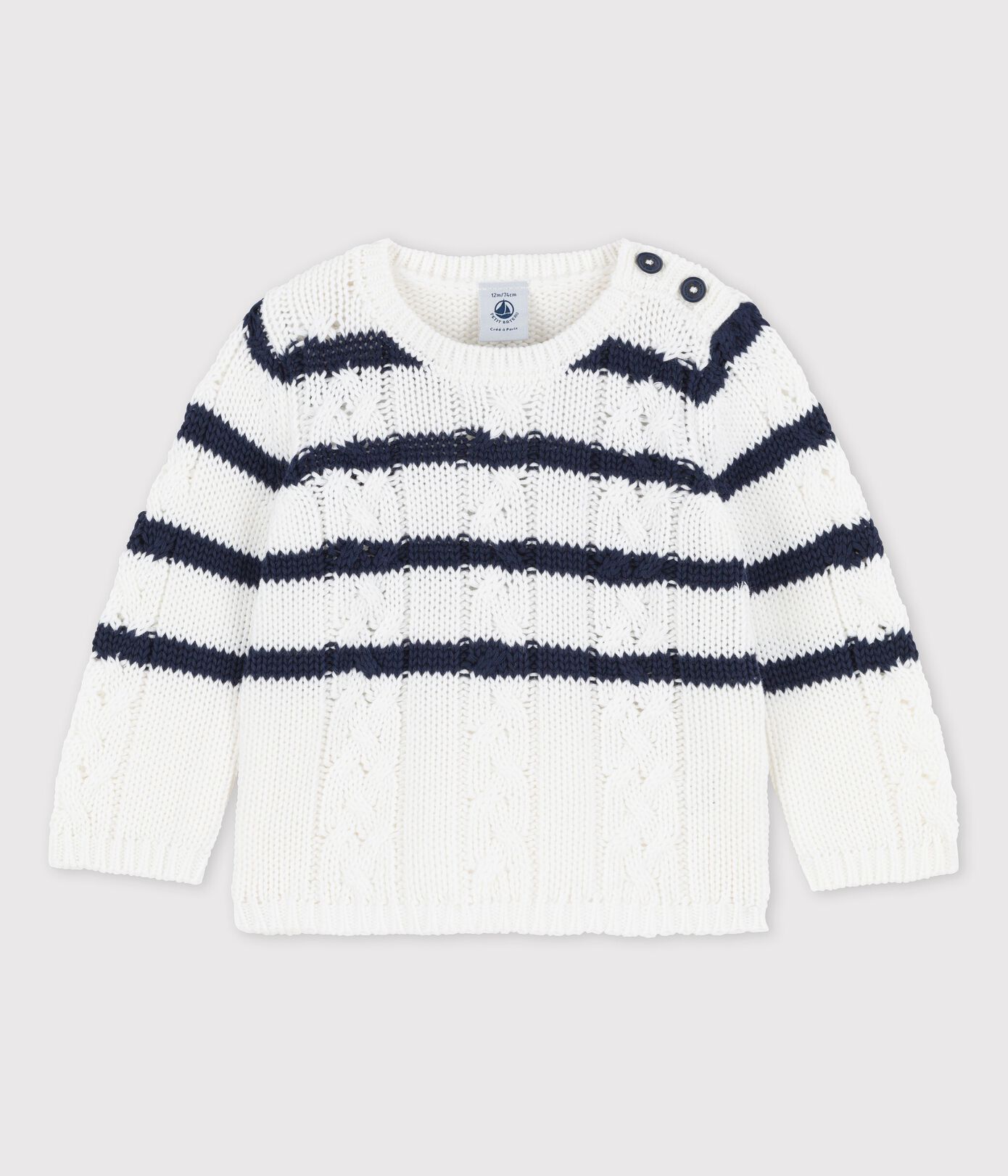 Pull en tricot torsadé bébé