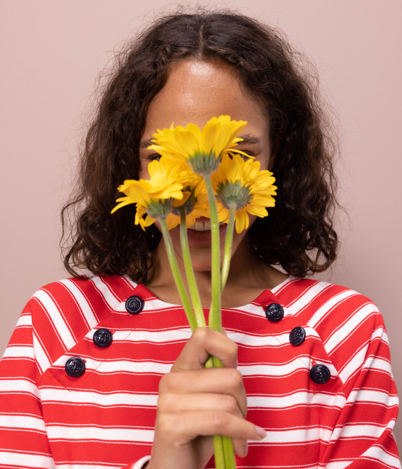 Marinière boutonnée en coton Femme