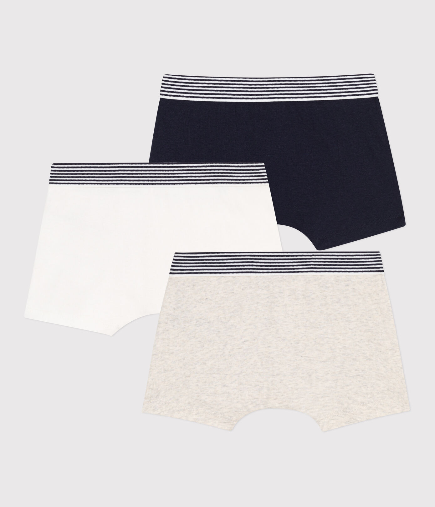 Lot de 3 boxers unis en coton petit garon