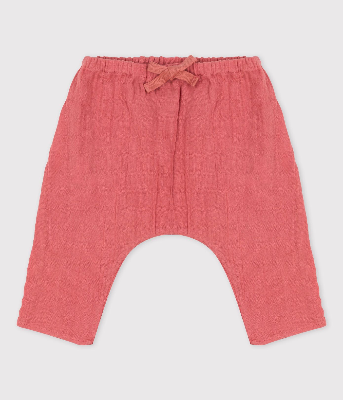 Pantalon sarouel uni en gaze de coton bio bébé