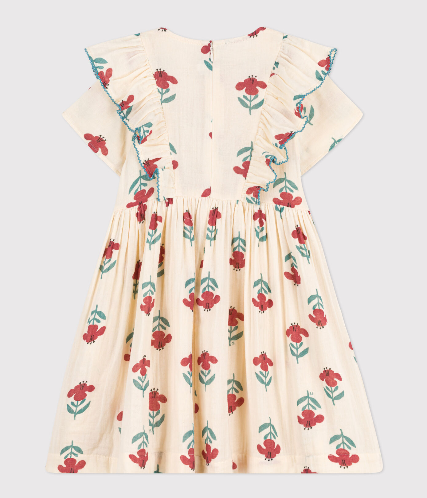 Robe fleurie en gaze de coton enfant fille