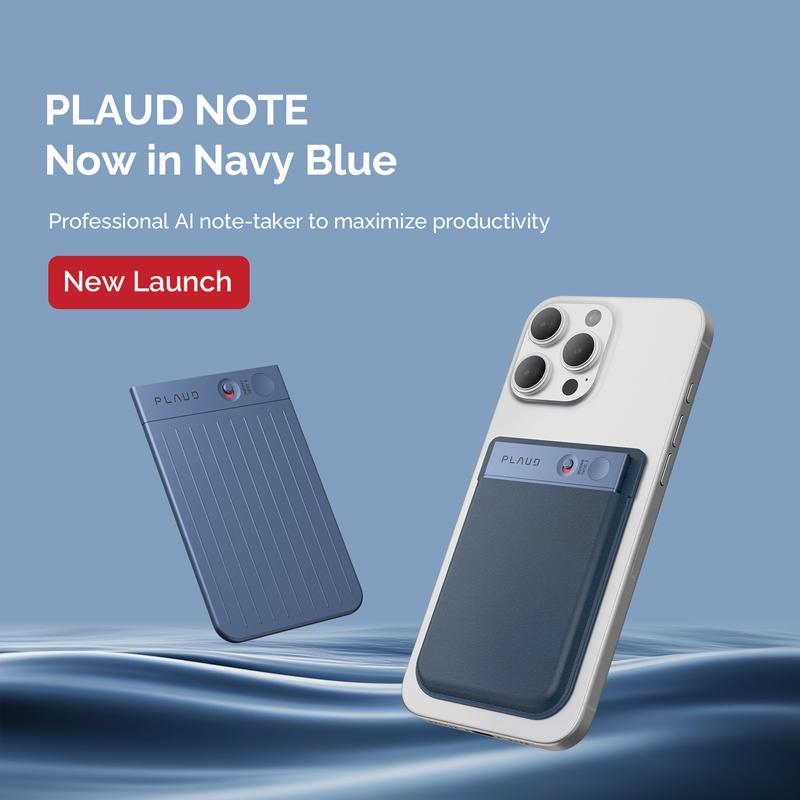 Note Smart Voice Recorder - One-Press Recording & Playback, 0.117-Inch Slim, 64GB, Voice Changer Translator, Black MagSafe Case - Audio