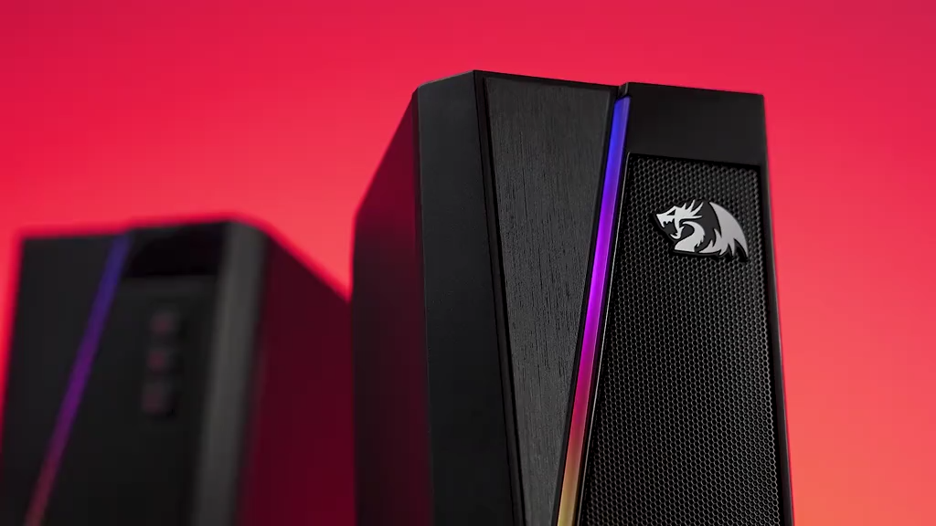 Redragon GS520 RGB Desktop Speakers, 2.0 Channel PC Computer Stereo Speaker with 6 Colorful LED Modes, Enhanced Sound and Easy-Access Volume Control, USB Powered w/ 3.5mm Cable