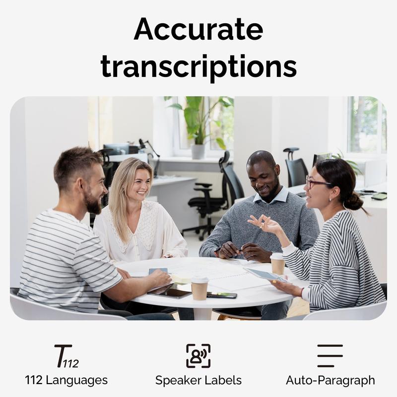 Note Smart Voice Recorder - One-Press Recording & Playback, 0.117-Inch Slim, 64GB, Voice Changer Translator, Black MagSafe Case - Audio