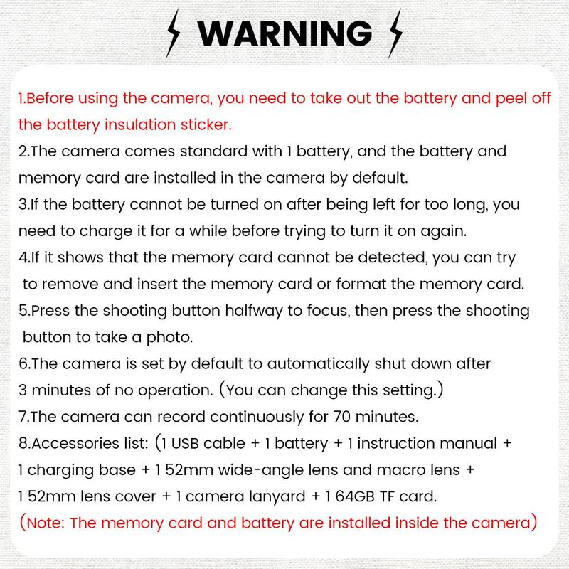 4K Digital Camera, 56MP Camera with 180° Flip Screen, Vlogging Camera, Autofocus Camera with 16X Digital Zoom, Wide Angle & Macro Lens Camera