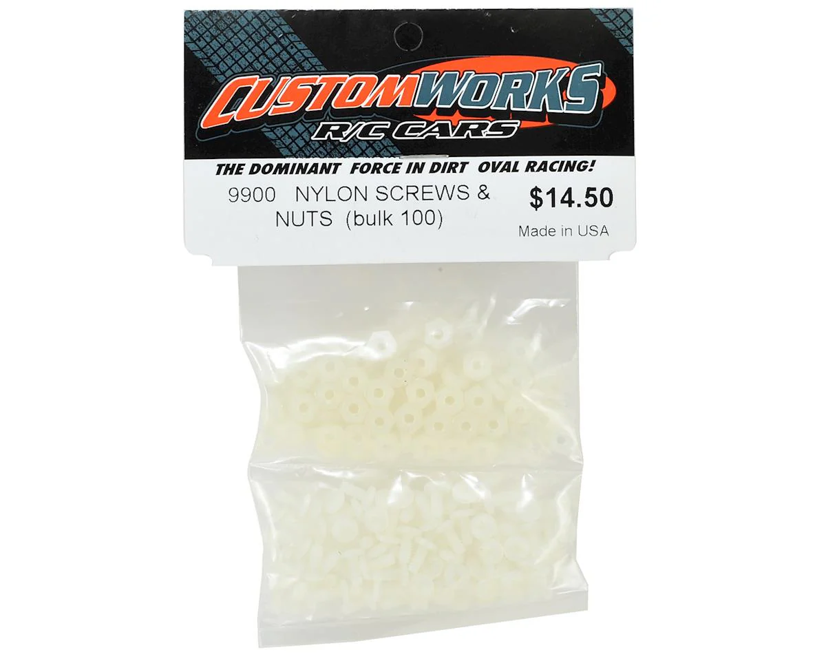 NYLON SCREWS & NUTS 100PK