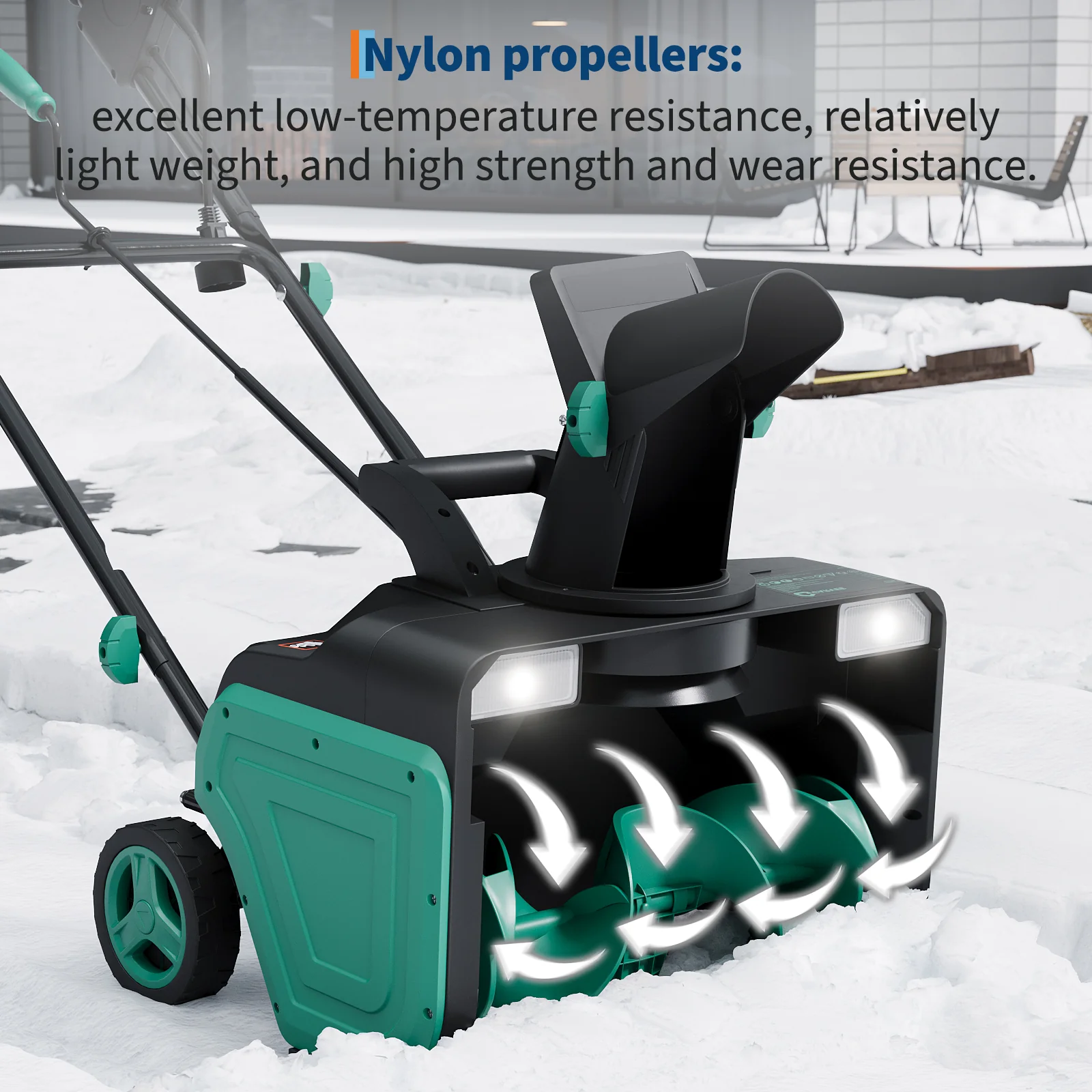 Garvee 20 Inch Push Snow Blower, Electric Snow Blower, 15 Amp Motor, Powerful Snow Clearing Machine, Snow Blower for Driveways