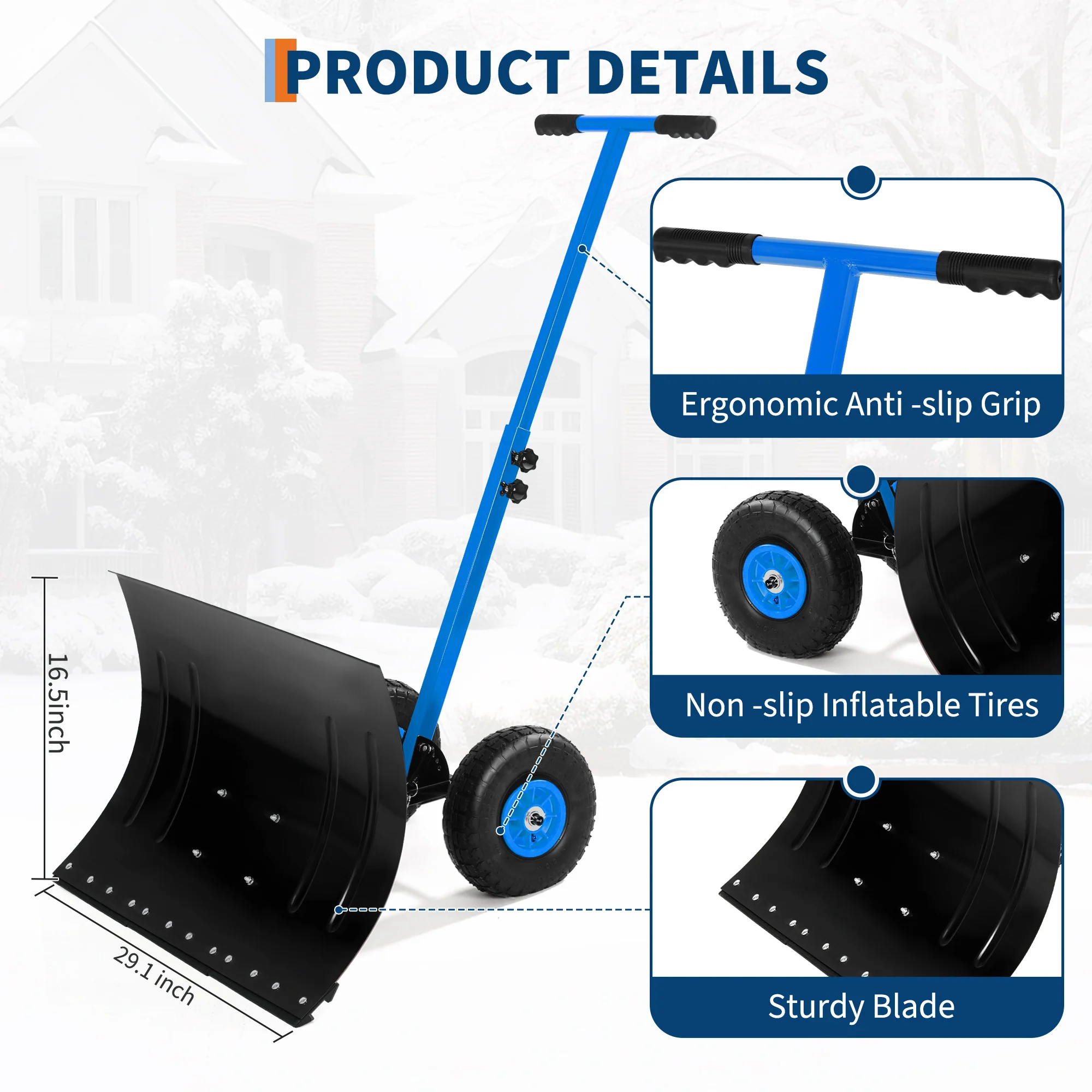 Snow Shovel with Wheels,29.1