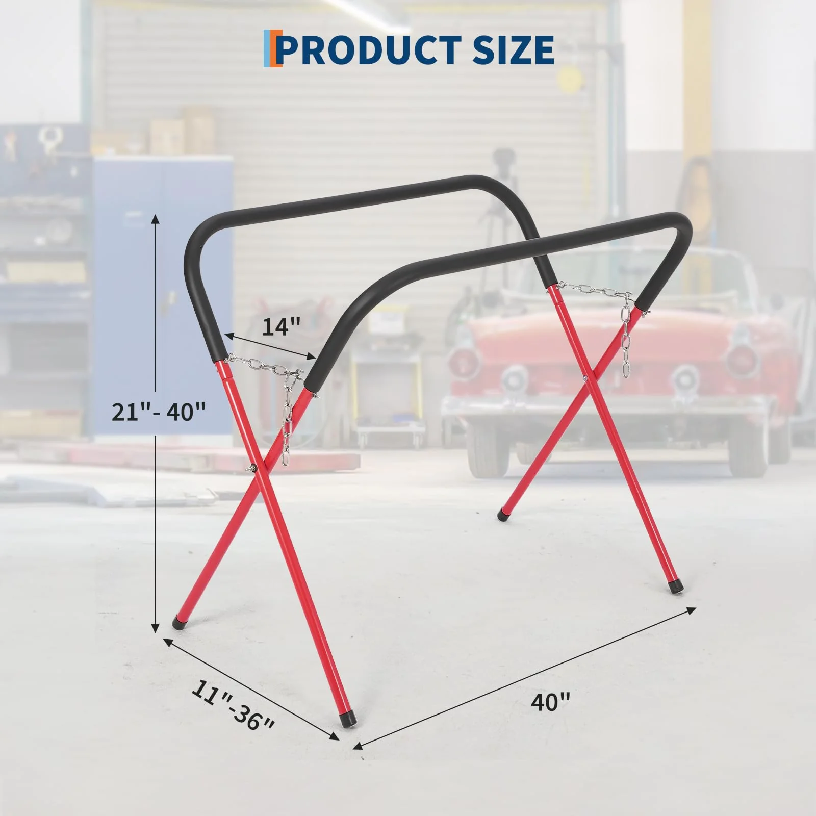 Garvee Folding Work Stand 750 LBS Capacity Portable Adjustable Workbench for Garage & Shop Yellow Foldable