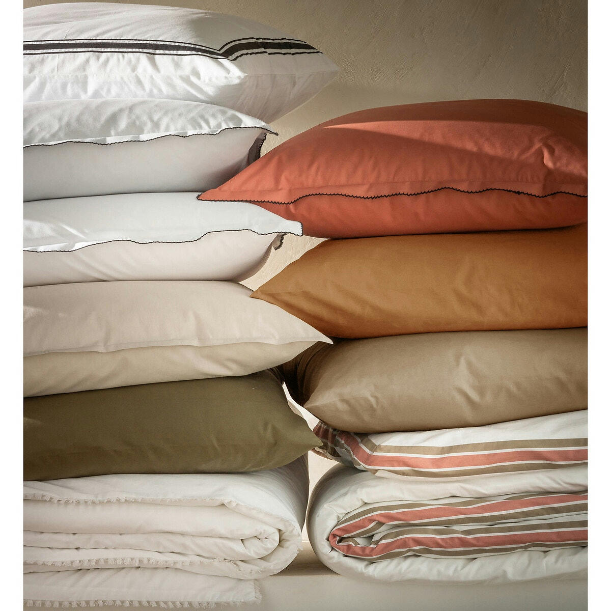 Taie d'oreiller unie percale de coton bio Scenario