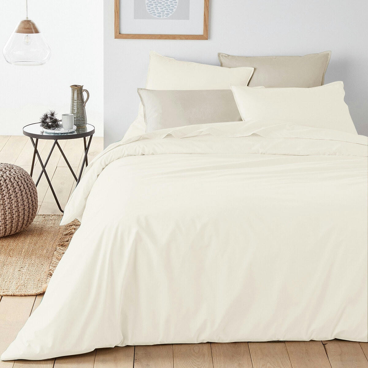 Taie d'oreiller unie percale de coton bio Scenario