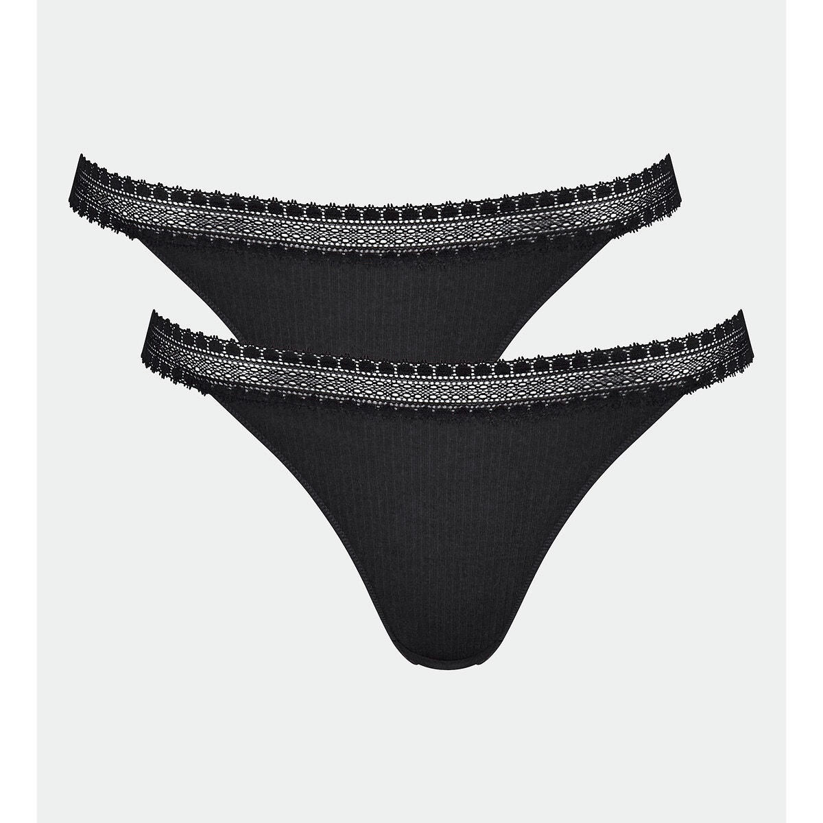 Lot de 2  tangas en modal Go Ribbed