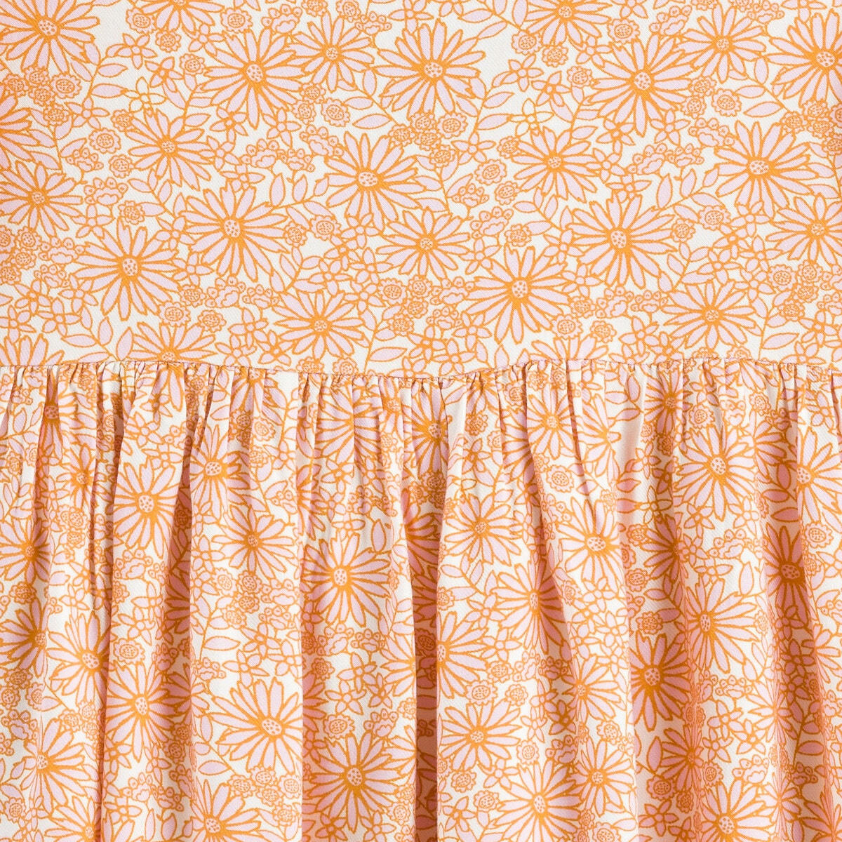 Robe fluide à manches courtes, imprimé fleurs