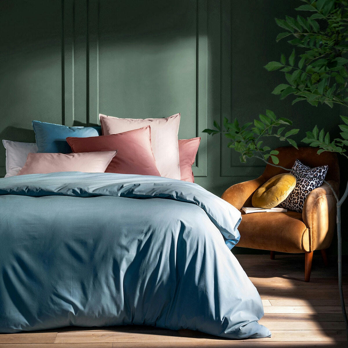 Taie d'oreiller unie percale de coton bio Scenario