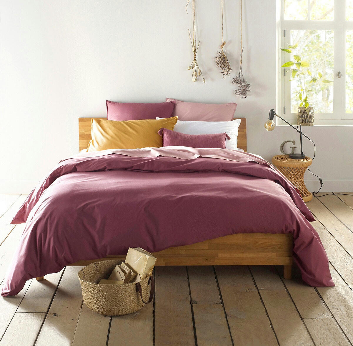 Taie d'oreiller unie percale de coton bio Scenario