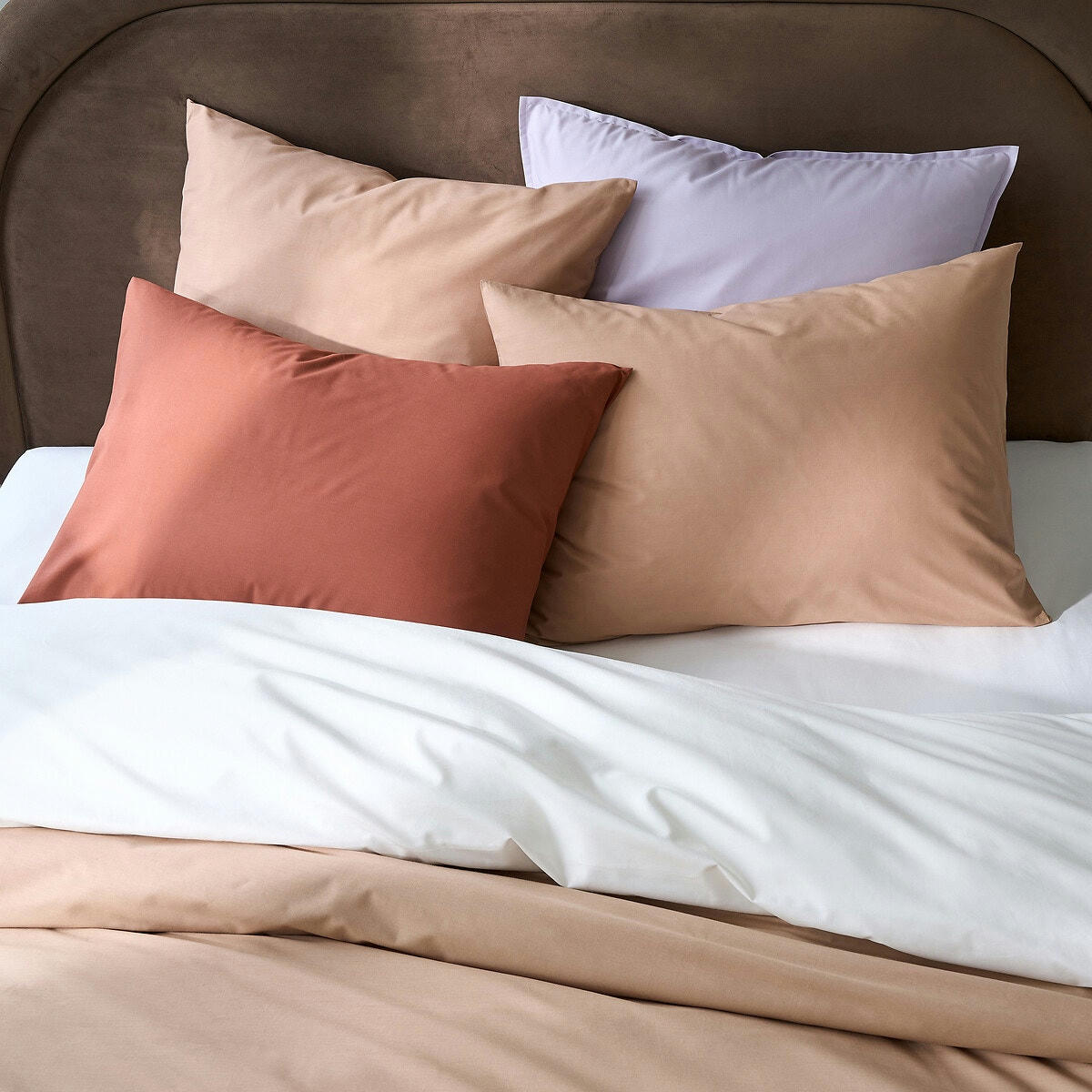 Taie d'oreiller unie percale de coton bio Scenario