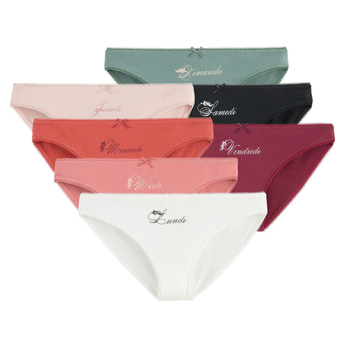 Lot de 7 slips unis en coton extensible