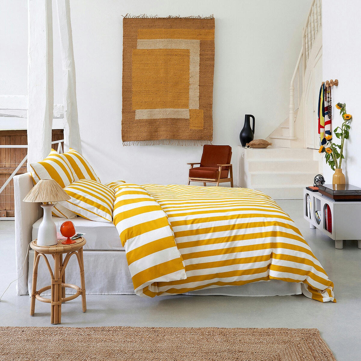 Cache-sommier en lin lavé, Abella