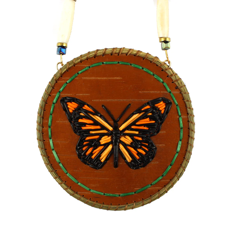 Amber Waboose Butterfly Medallion