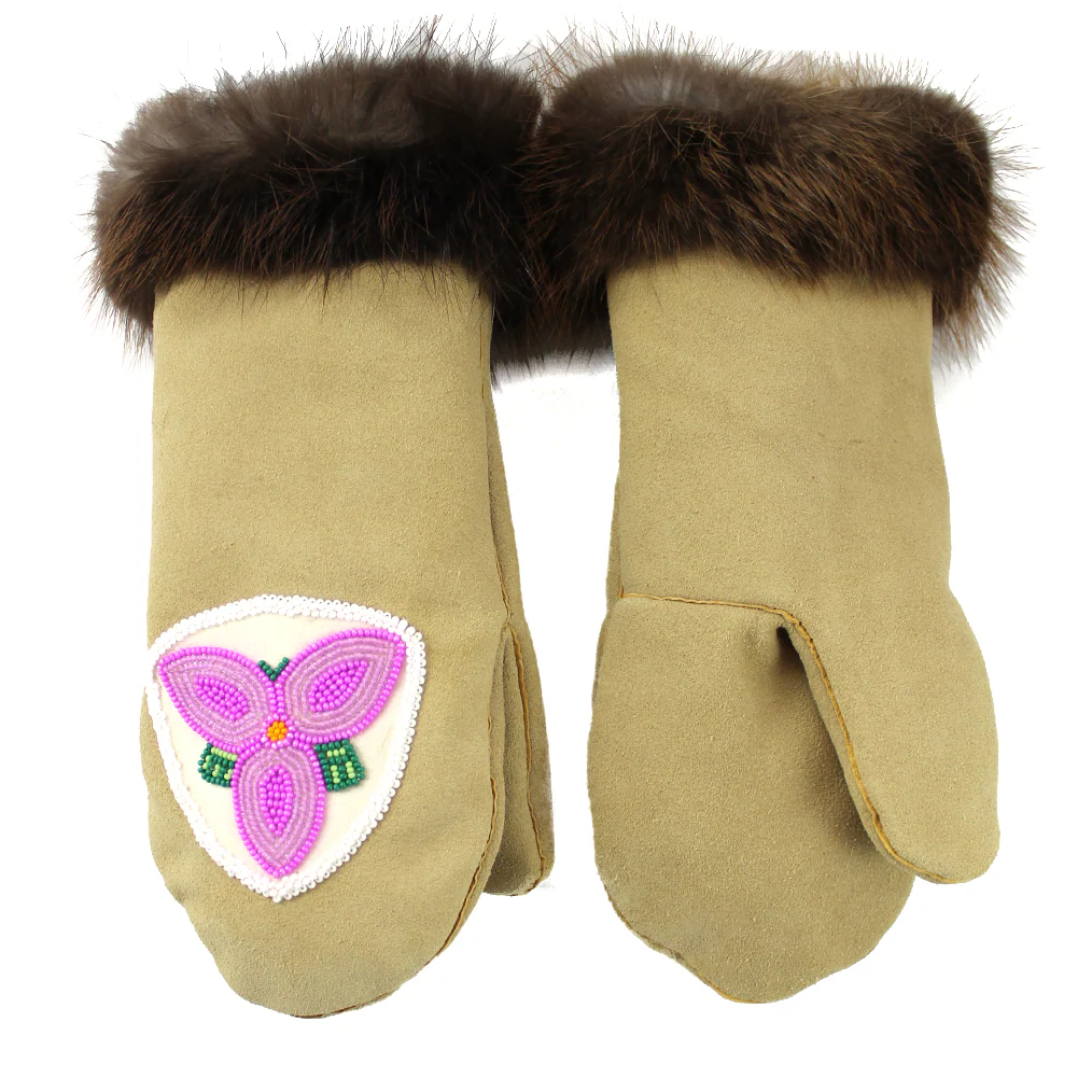 Karen Nicloux Ladies Pink Floral Mitts