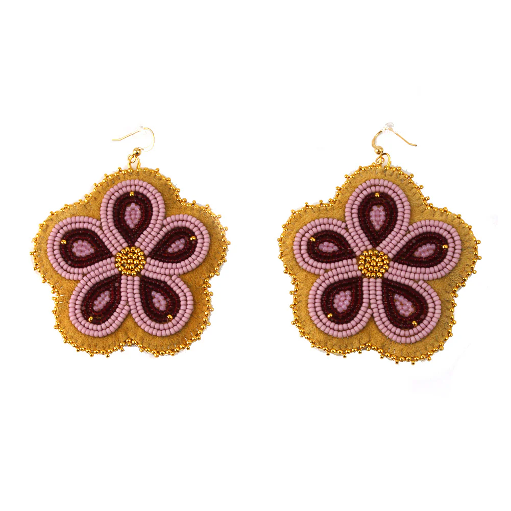 Megan Guimond Pink Floral Earrings