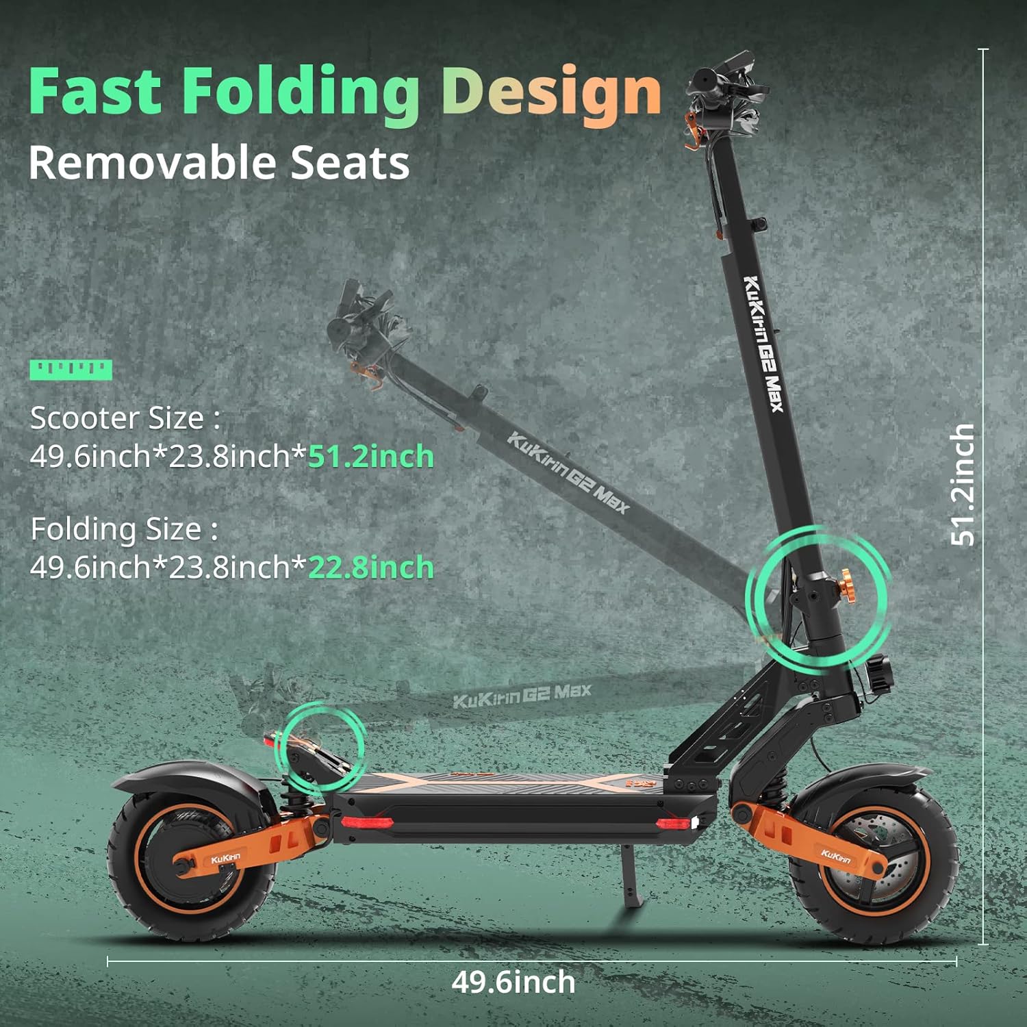 🚀KUKIRIN G2 Max Electric Scooter with Seat, Powerful 1000W Motor, 35 MPH Max Speed, 50 Miles Range, 48V/20Ah Large Capacity Battery, Dual Brake Folding Fast e Scooter for Adult