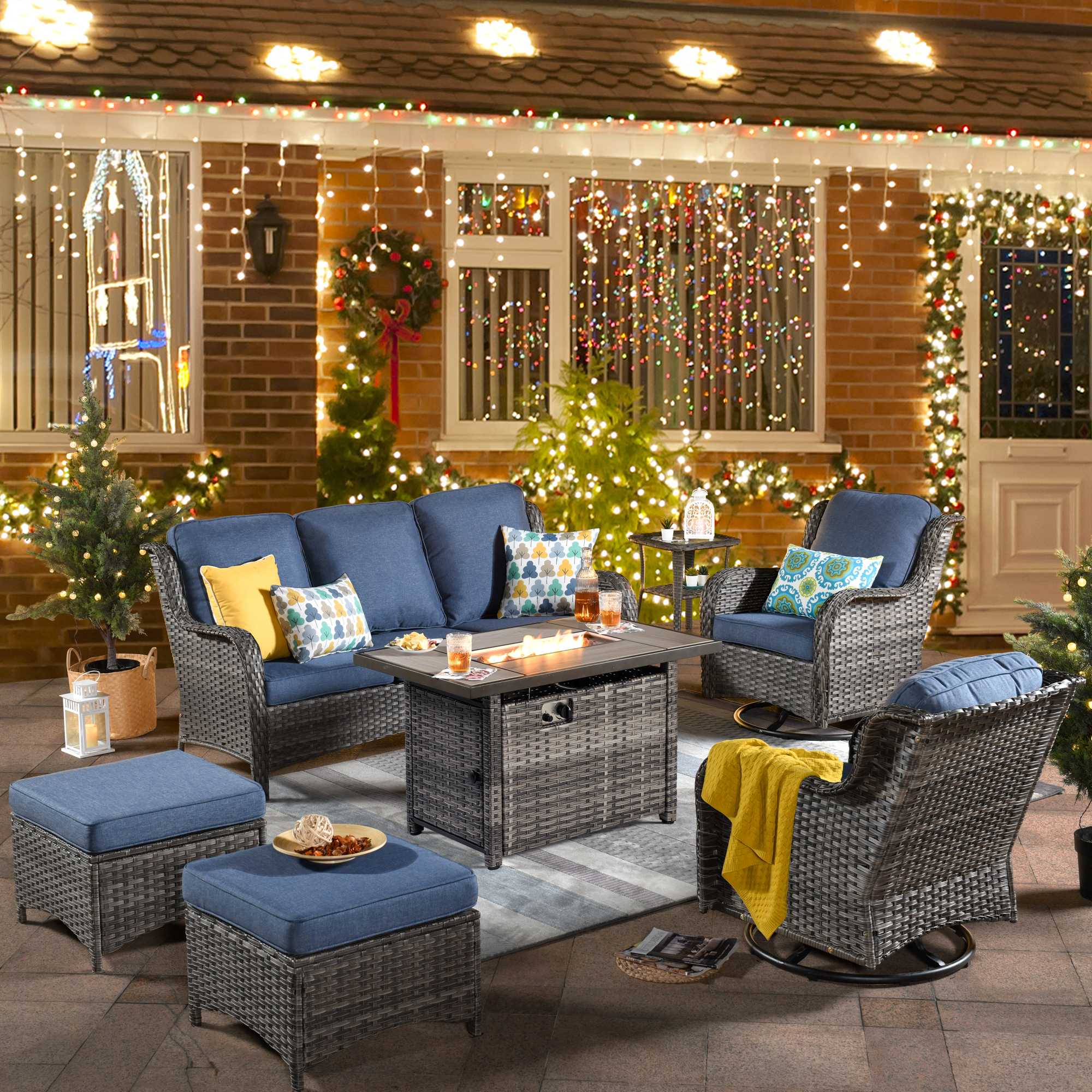 Outdoor Furniture with Fire Pit Sets