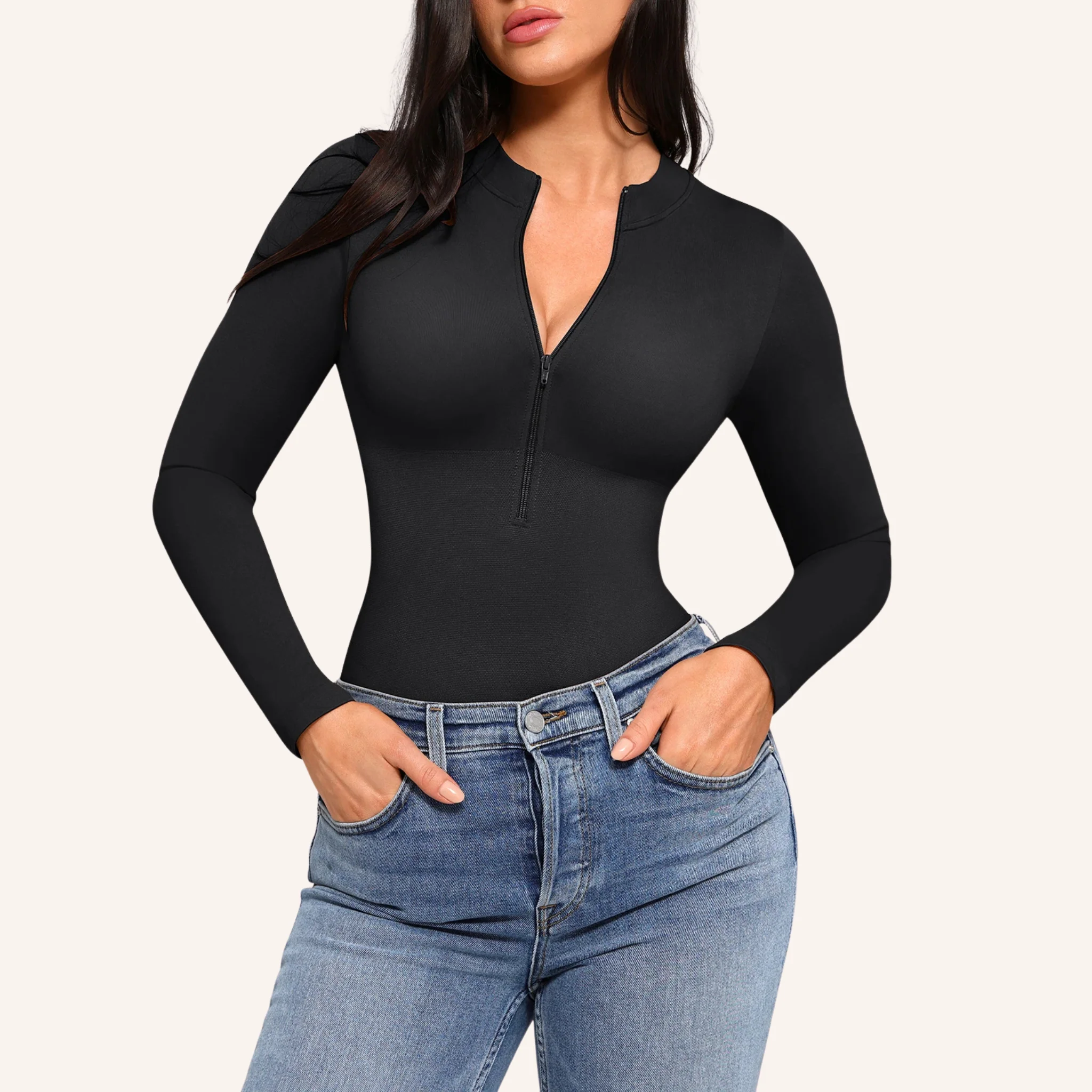 Zip Long Sleeve Bodysuit