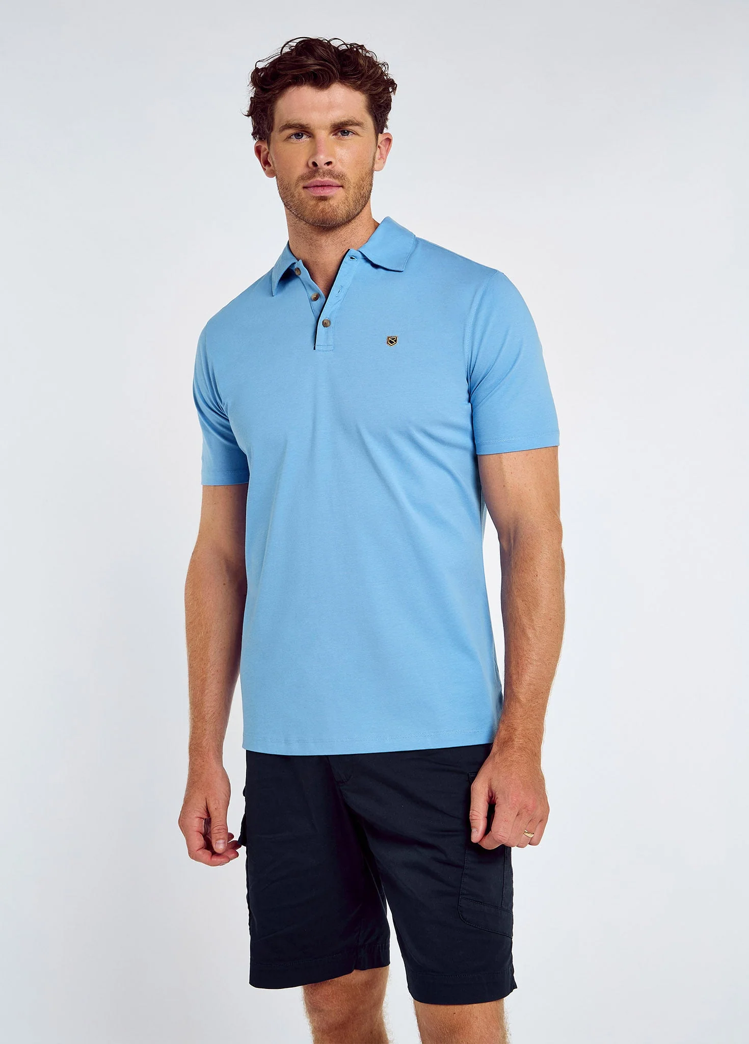 Kilmurray Men's three-button polo - Azure